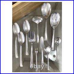 Wm Rogers IS Vintage Silver Plate 83-Pc Spring Charm 1950 Flatware Set For 12