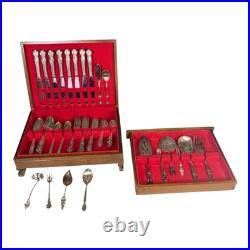 Wm Rogers MFG CO Extra Plate Original Rodgers Silverplate Flatware Set 63ps BOX Wm Rogers MFG CO Extra Plate Original Rodgers Silverplate Flatware Set 63ps BOX