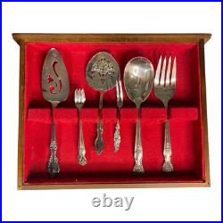 Wm Rogers MFG CO Extra Plate Original Rodgers Silverplate Flatware Set 63ps BOX Wm Rogers MFG CO Extra Plate Original Rodgers Silverplate Flatware Set 63ps BOX