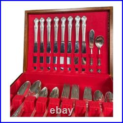 Wm Rogers MFG CO Extra Plate Original Rodgers Silverplate Flatware Set 63ps BOX Wm Rogers MFG CO Extra Plate Original Rodgers Silverplate Flatware Set 63ps BOX