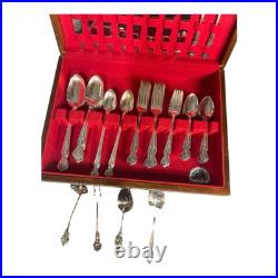 Wm Rogers MFG CO Extra Plate Original Rodgers Silverplate Flatware Set 63ps BOX Wm Rogers MFG CO Extra Plate Original Rodgers Silverplate Flatware Set 63ps BOX