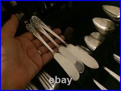 Wm Rogers MFG Co AA IS Silver Plated JUBILEE Silverware 54 Pieces In OAK CHEST
