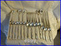 Wm. Rogers MFG Co Extra Pure Silver Plate Two-tier Case Blue Velvet 35 Pieces
