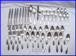 Wm Rogers Mfg Co IS Silverplate Flatware Lufberry 50 pc Silver Plate Svc For 8 Wm Rogers Mfg Co IS Silverplate Flatware Lufberry 50 pc Silver Plate Svc For 8