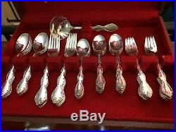 Wm Rogers Mfg Co Original Rogers Silverware Extra Plate 56 Pieces Rose With Box
