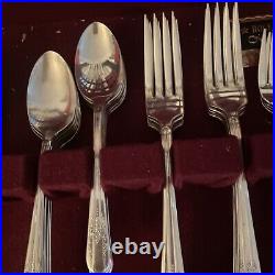 Wm Rogers Mfg Co Silver Plate Reflections Set 43 pc 1939 with Chest