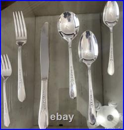 Wm Rogers Mfg Co. Vintage 1941 Silver Plate Priscilla 81-Pc Flatware Set for 12