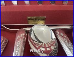 Wm Rogers Mfg Co. Vintage 1941 Silver Plate Priscilla 81-Pc Flatware Set for 12
