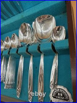 Wm Rogers Oneida Silver Plate Flatware Flowertime 54 pcs K Wm Rogers Oneida Silver Plate Flatware Flowertime 54 pcs K