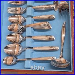 Wm Rogers Oneida Silver Plate Flatware Flowertime 75 pcs svc for 8 Flower Time