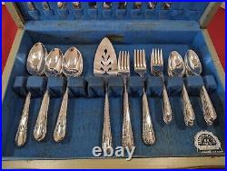 Wm. Rogers Regent Setting for 8 Silver Plate 53 Pc. With Box Silverware
