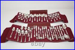 Wm Rogers Sectional Louisiane IS Flatware Silverplate Floral Vtg 50 pc 1940s