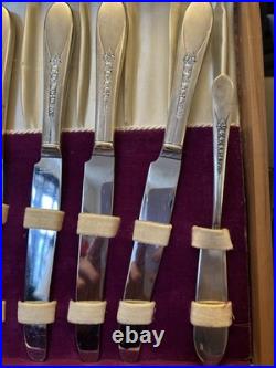 Wm Rogers Set Of 52 Is 1941 Flatware Priscilla Lady Ann With Original Wood Case