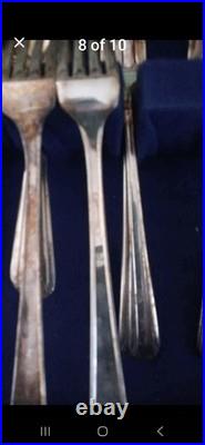 Wm. Rogers Silver Plate Flatware WithCOA, Orig. Case. 8 Pl. Setting. +10 Misc Othr