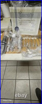 Wm Rogers Silver Plate Overlaid Flatware Set 50 Piece, Desire Pattern