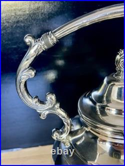 Wm Rogers Silver Plate Tilting Teapot on Stand WithBurner Eagle&Star Stamp MINT