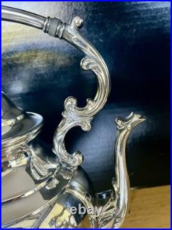 Wm Rogers Silver Plate Tilting Teapot on Stand WithBurner Eagle&Star Stamp MINT