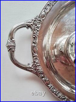 Wm Rogers Silver Plate Victorian Rose Coffee Tea Service 5 piece Set WithTray Wm Rogers Silver Plate Victorian Rose Coffee Tea Service 5 piece Set WithTray