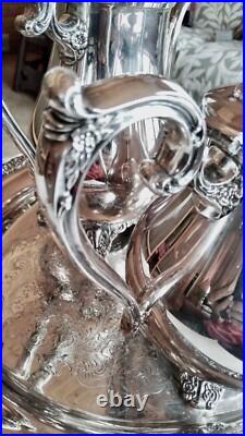 Wm Rogers Silver Plate Victorian Rose Coffee Tea Service 5 piece Set WithTray Wm Rogers Silver Plate Victorian Rose Coffee Tea Service 5 piece Set WithTray