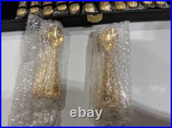 Wm. Rogers & Son 63-Piece Gold plated Flatware Set with carry case