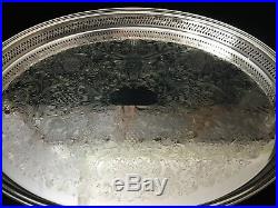 Wm Rogers & Son 82G Silverplated Huge Oval Serving Tray, 21 6/8 x 15 6/8
