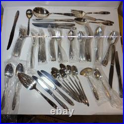 Wm Rogers & Son AA IS Silverplate Flatware Set 70+pc With Wood Chest Vintage