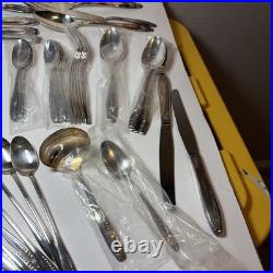 Wm Rogers & Son AA IS Silverplate Flatware Set 70+pc With Wood Chest Vintage