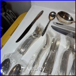 Wm Rogers & Son AA IS Silverplate Flatware Set 70+pc With Wood Chest Vintage