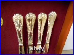 Wm. Rogers & Son ENCHANTED ROSE Silver Plate Flatware Set 42PC with Wood Chest