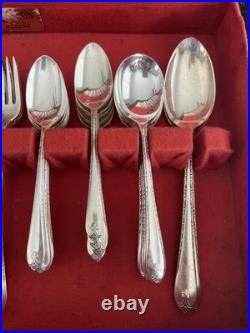 Wm Rogers & Son EXQUISITE 1940 Silverplate Flatware Service For 8 &Serving Chest