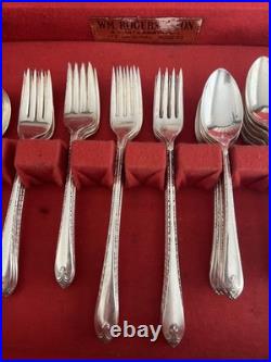 Wm Rogers & Son EXQUISITE 1940 Silverplate Flatware Service For 8 &Serving Chest