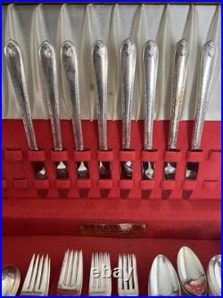 Wm Rogers & Son EXQUISITE 1940 Silverplate Flatware Service For 8 &Serving Chest