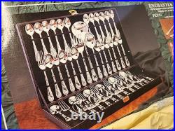 Wm Rogers & Son Enchanted Rose 63 Pc Silverplated Flatware Set