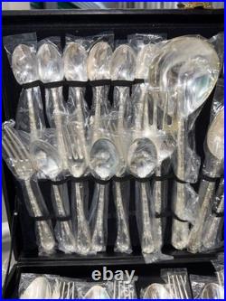 Wm. Rogers & Son Enchanted Rose 63-Piece Silverplated Flatware Set
