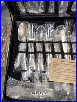 Wm. Rogers & Son Enchanted Rose 63-Piece Silverplated Flatware Set