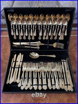 Wm Rogers & Son Gold Plated Silverware 12 Piece Set