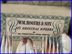 Wm Rogers & Son IS EXQUISITE Pattern Silverplate Flatware Set 50 Pc. In Chest