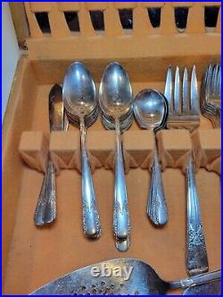 Wm Rogers & Son Silver Plate 79 Piece Set In Box