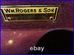 Wm Rogers & Son Silver Plate HUGE LOT Gardenia 1941 97 pcs WOOD CASE