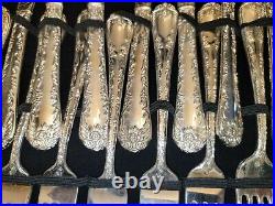 Wm Rogers & Son Silver Plated Enchanted Rose 60 Pc Silverware Flatware Set