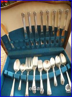 Wm Rogers & Son Silverplated Flatware Set April Service for 8 Antique Rare