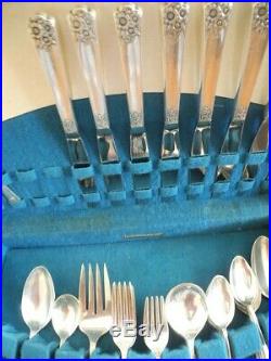 Wm Rogers & Son Silverplated Flatware Set April Service for 8 Antique Rare