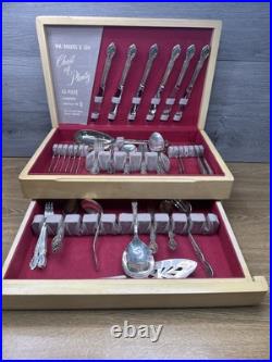 Wm. Rogers & Son VICTORIAN ROSE Silverplate Flatware 72 Pc Set in original box Wm. Rogers & Son VICTORIAN ROSE Silverplate Flatware 72 Pc Set in original box
