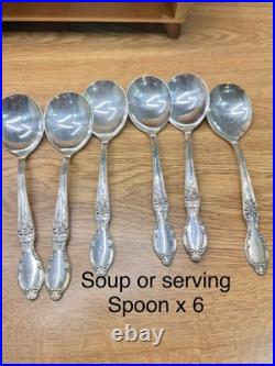 Wm. Rogers & Son VICTORIAN ROSE Silverplate Flatware 72 Pc Set in original box Wm. Rogers & Son VICTORIAN ROSE Silverplate Flatware 72 Pc Set in original box