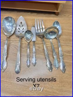 Wm. Rogers & Son VICTORIAN ROSE Silverplate Flatware 72 Pc Set in original box Wm. Rogers & Son VICTORIAN ROSE Silverplate Flatware 72 Pc Set in original box
