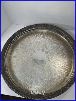 Wm. Rogers Vintage Silver Plate Mid-Century 1970 15 Spinning Lazy Susan Tray