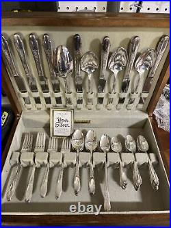 Wm Rogers and Int'l Silver 65 pcs of Vintage Silverplate Flatware And Box