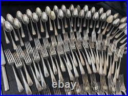 Wm Rogers and Son 1917 Lincoln Pattern silverplate flatware vintage set 149 pcs