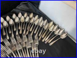 Wm Rogers and Son 1917 Lincoln Pattern silverplate flatware vintage set 149 pcs