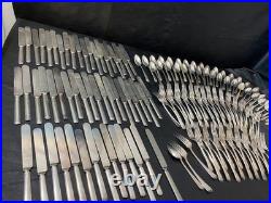 Wm Rogers and Son 1917 Lincoln Pattern silverplate flatware vintage set 149 pcs